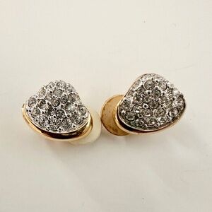 Swarovski Gold and Silver Heart Earrings
